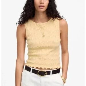 Madewell Smocked Boatneck Tank